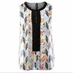 CAbi Grosgrain Sleeve Floral Tunic 649 XL